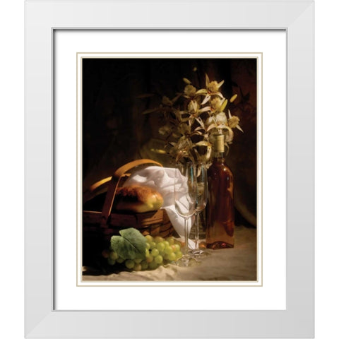Wine and Romance I White Modern Wood Framed Art Print with Double Matting by McNemar, C. Thomas