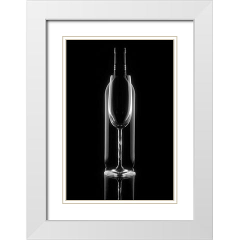 Wine Reflections I White Modern Wood Framed Art Print with Double Matting by McNemar, C. Thomas