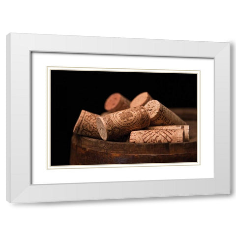 Corks White Modern Wood Framed Art Print with Double Matting by McNemar, C. Thomas