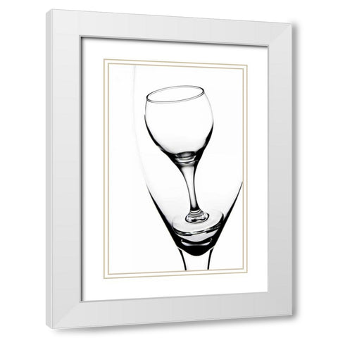 Graphic Wine Glasses White Modern Wood Framed Art Print with Double Matting by McNemar, C. Thomas
