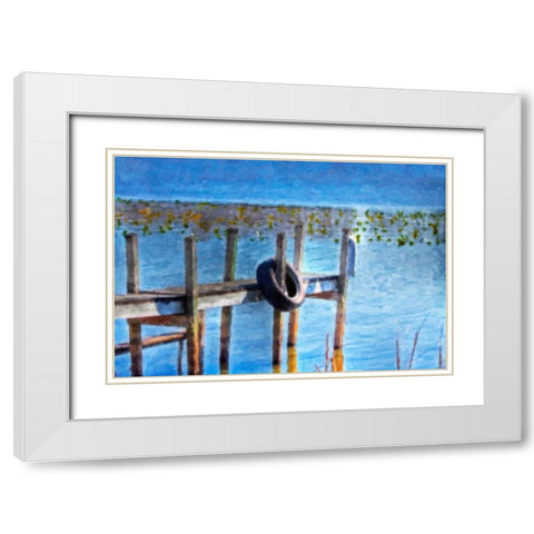 Boat Dock Pastel White Modern Wood Framed Art Print with Double Matting by McNemar, C. Thomas