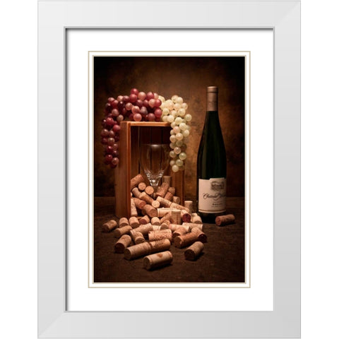 Wine Corks Still Life II White Modern Wood Framed Art Print with Double Matting by McNemar, C. Thomas