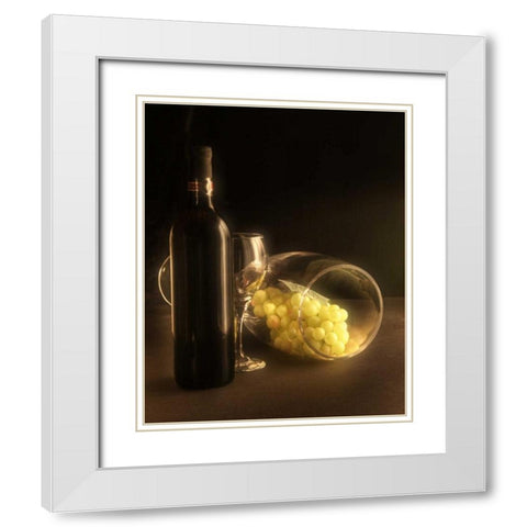 Glass of Grapes White Modern Wood Framed Art Print with Double Matting by McNemar, C. Thomas