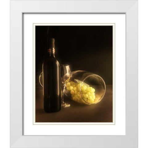 Glass of Grapes White Modern Wood Framed Art Print with Double Matting by McNemar, C. Thomas