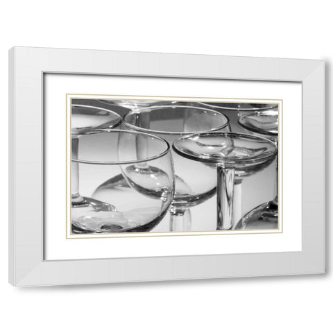 Wine Glasses White Modern Wood Framed Art Print with Double Matting by McNemar, C. Thomas