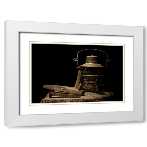 Working on the Railroad White Modern Wood Framed Art Print with Double Matting by McNemar, C. Thomas