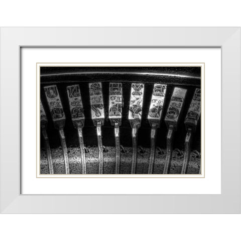 Typewriter Keys I White Modern Wood Framed Art Print with Double Matting by McNemar, C. Thomas