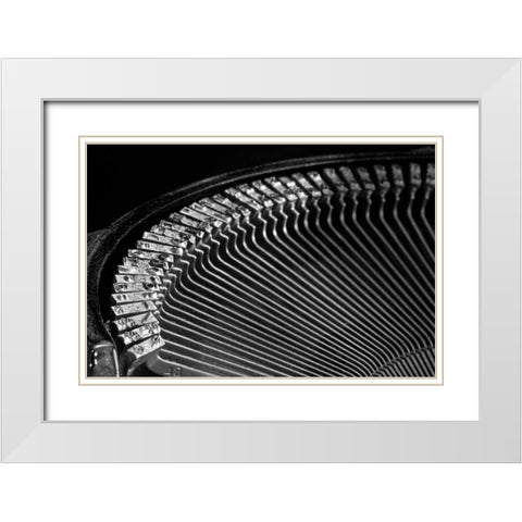 Typewriter Keys II White Modern Wood Framed Art Print with Double Matting by McNemar, C. Thomas