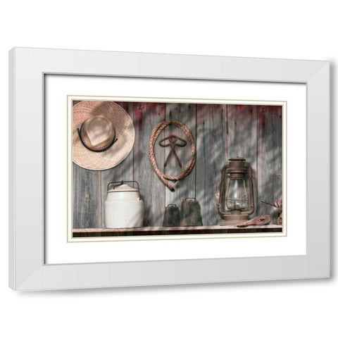 Out in the Barn III White Modern Wood Framed Art Print with Double Matting by McNemar, C. Thomas