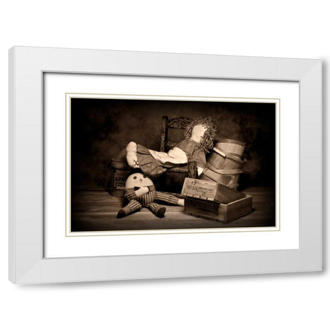 Rag Doll White Modern Wood Framed Art Print with Double Matting by McNemar, C. Thomas