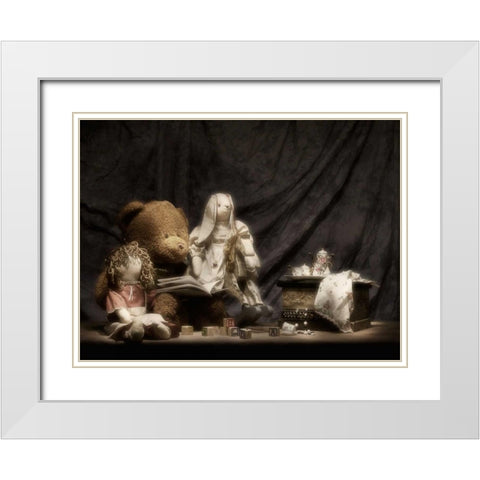 Story Time White Modern Wood Framed Art Print with Double Matting by McNemar, C. Thomas