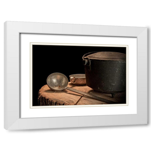 Dutch Oven and Ladle White Modern Wood Framed Art Print with Double Matting by McNemar, C. Thomas