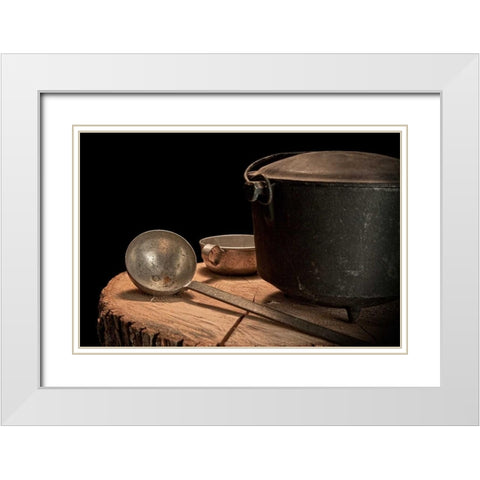 Dutch Oven and Ladle White Modern Wood Framed Art Print with Double Matting by McNemar, C. Thomas