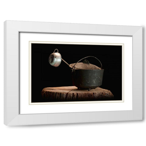 Dutch Oven with Cup White Modern Wood Framed Art Print with Double Matting by McNemar, C. Thomas