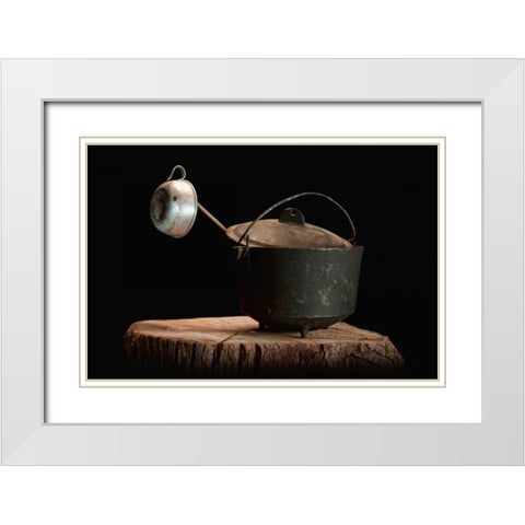 Dutch Oven with Cup White Modern Wood Framed Art Print with Double Matting by McNemar, C. Thomas