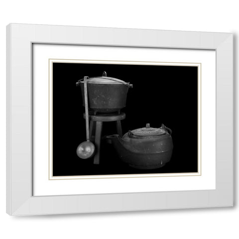 Iron Cookware White Modern Wood Framed Art Print with Double Matting by McNemar, C. Thomas