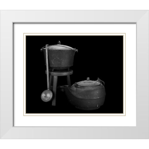 Iron Cookware White Modern Wood Framed Art Print with Double Matting by McNemar, C. Thomas