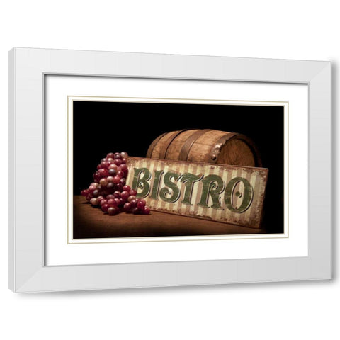 Bistro IV White Modern Wood Framed Art Print with Double Matting by McNemar, C. Thomas