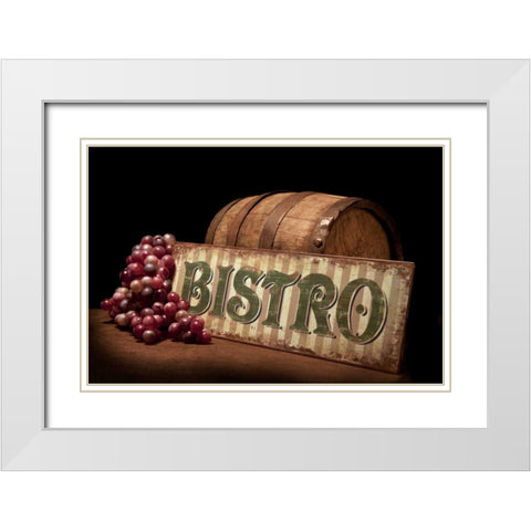 Bistro IV White Modern Wood Framed Art Print with Double Matting by McNemar, C. Thomas
