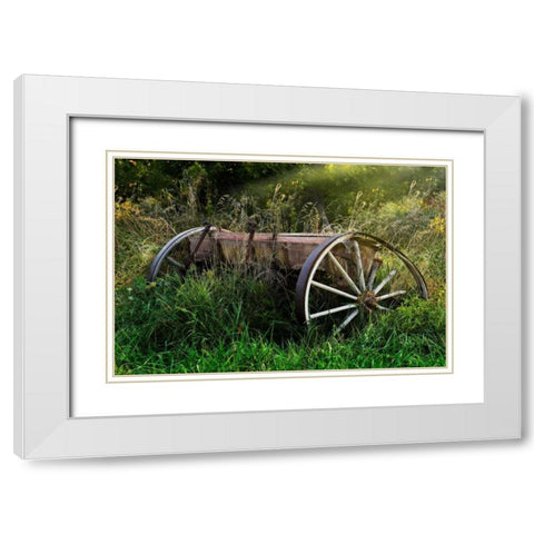 Abandoned Farm Equipment White Modern Wood Framed Art Print with Double Matting by McNemar, C. Thomas