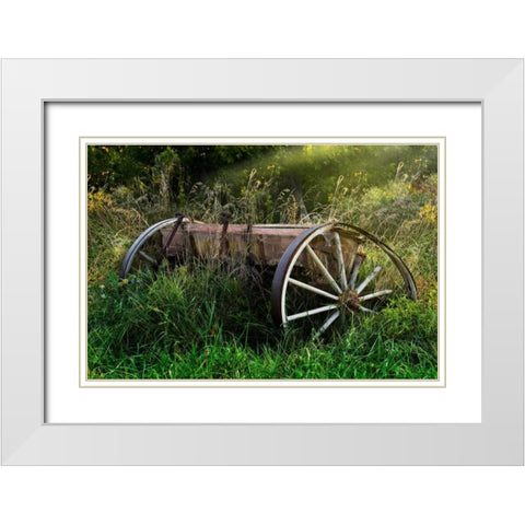 Abandoned Farm Equipment White Modern Wood Framed Art Print with Double Matting by McNemar, C. Thomas