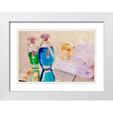 Bath Accessories I White Modern Wood Framed Art Print with Double Matting by McNemar, C. Thomas