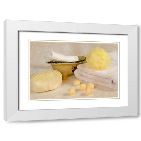Bath Accessories III White Modern Wood Framed Art Print with Double Matting by McNemar, C. Thomas