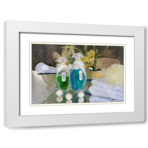 Bath Accessories IV White Modern Wood Framed Art Print with Double Matting by McNemar, C. Thomas