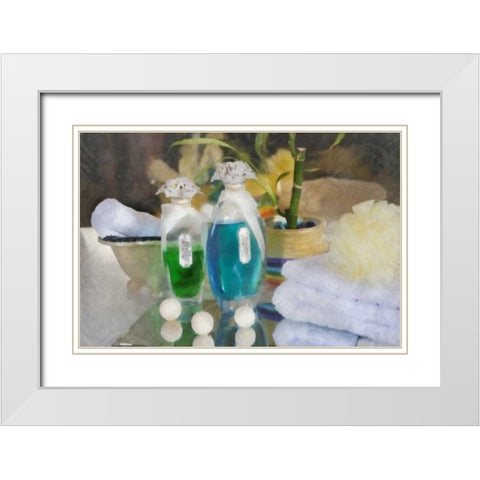 Bath Accessories IV White Modern Wood Framed Art Print with Double Matting by McNemar, C. Thomas