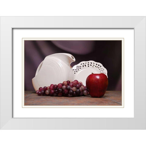 Pitcher with Fruit II White Modern Wood Framed Art Print with Double Matting by McNemar, C. Thomas