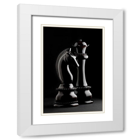 Chessmen III White Modern Wood Framed Art Print with Double Matting by McNemar, C. Thomas