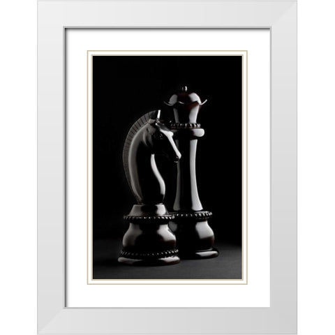 Chessmen III White Modern Wood Framed Art Print with Double Matting by McNemar, C. Thomas