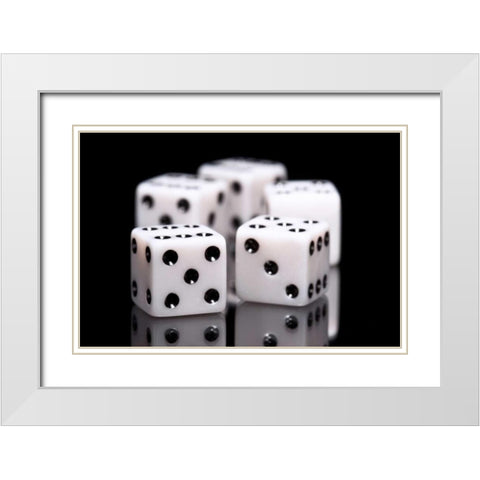 Dice I White Modern Wood Framed Art Print with Double Matting by McNemar, C. Thomas