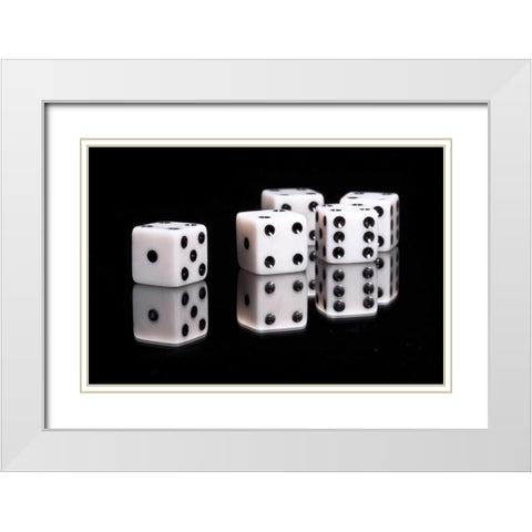 Dice II White Modern Wood Framed Art Print with Double Matting by McNemar, C. Thomas