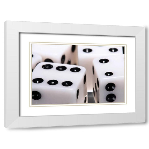 Dice III White Modern Wood Framed Art Print with Double Matting by McNemar, C. Thomas