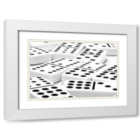 Dominos I White Modern Wood Framed Art Print with Double Matting by McNemar, C. Thomas