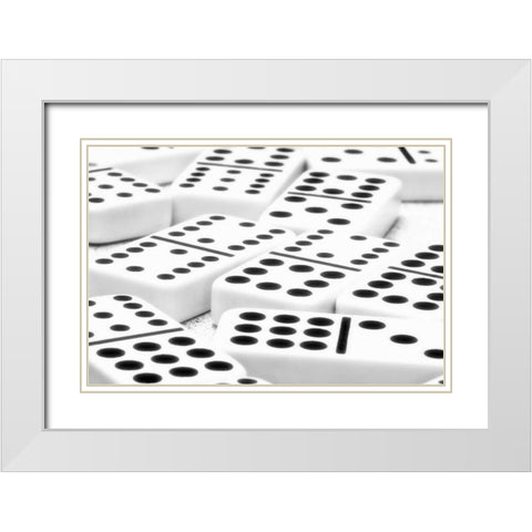 Dominos I White Modern Wood Framed Art Print with Double Matting by McNemar, C. Thomas