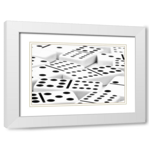 Dominos II White Modern Wood Framed Art Print with Double Matting by McNemar, C. Thomas