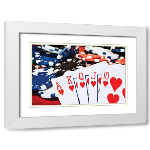 Poker Hand II White Modern Wood Framed Art Print with Double Matting by McNemar, C. Thomas