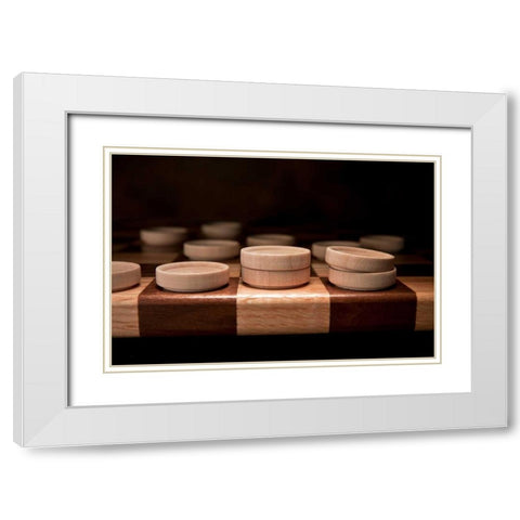 Checkers I White Modern Wood Framed Art Print with Double Matting by McNemar, C. Thomas