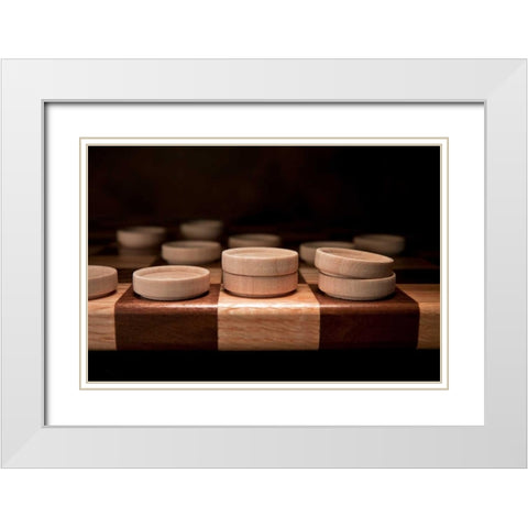 Checkers I White Modern Wood Framed Art Print with Double Matting by McNemar, C. Thomas