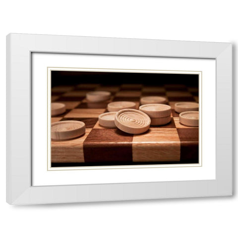 Checkers II White Modern Wood Framed Art Print with Double Matting by McNemar, C. Thomas