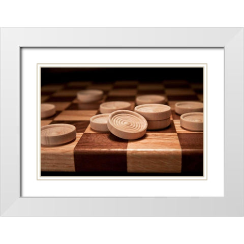 Checkers II White Modern Wood Framed Art Print with Double Matting by McNemar, C. Thomas