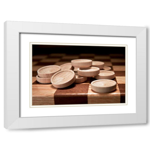 Checkers III White Modern Wood Framed Art Print with Double Matting by McNemar, C. Thomas