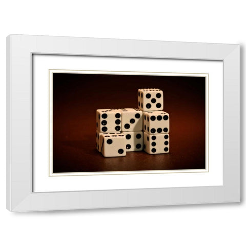 Dice Cubes III White Modern Wood Framed Art Print with Double Matting by McNemar, C. Thomas