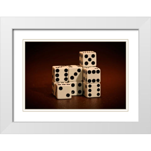 Dice Cubes III White Modern Wood Framed Art Print with Double Matting by McNemar, C. Thomas