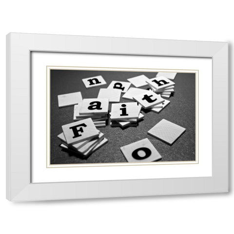 Faith White Modern Wood Framed Art Print with Double Matting by McNemar, C. Thomas