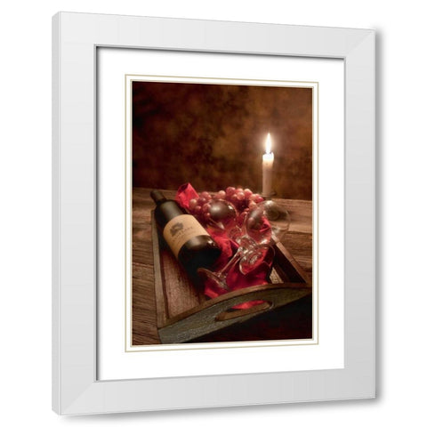 Wine by Candlelight I White Modern Wood Framed Art Print with Double Matting by McNemar, C. Thomas