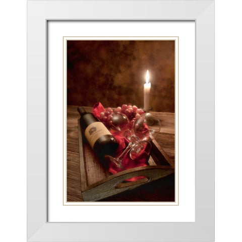Wine by Candlelight I White Modern Wood Framed Art Print with Double Matting by McNemar, C. Thomas