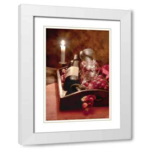 Wine by Candlelight II White Modern Wood Framed Art Print with Double Matting by McNemar, C. Thomas